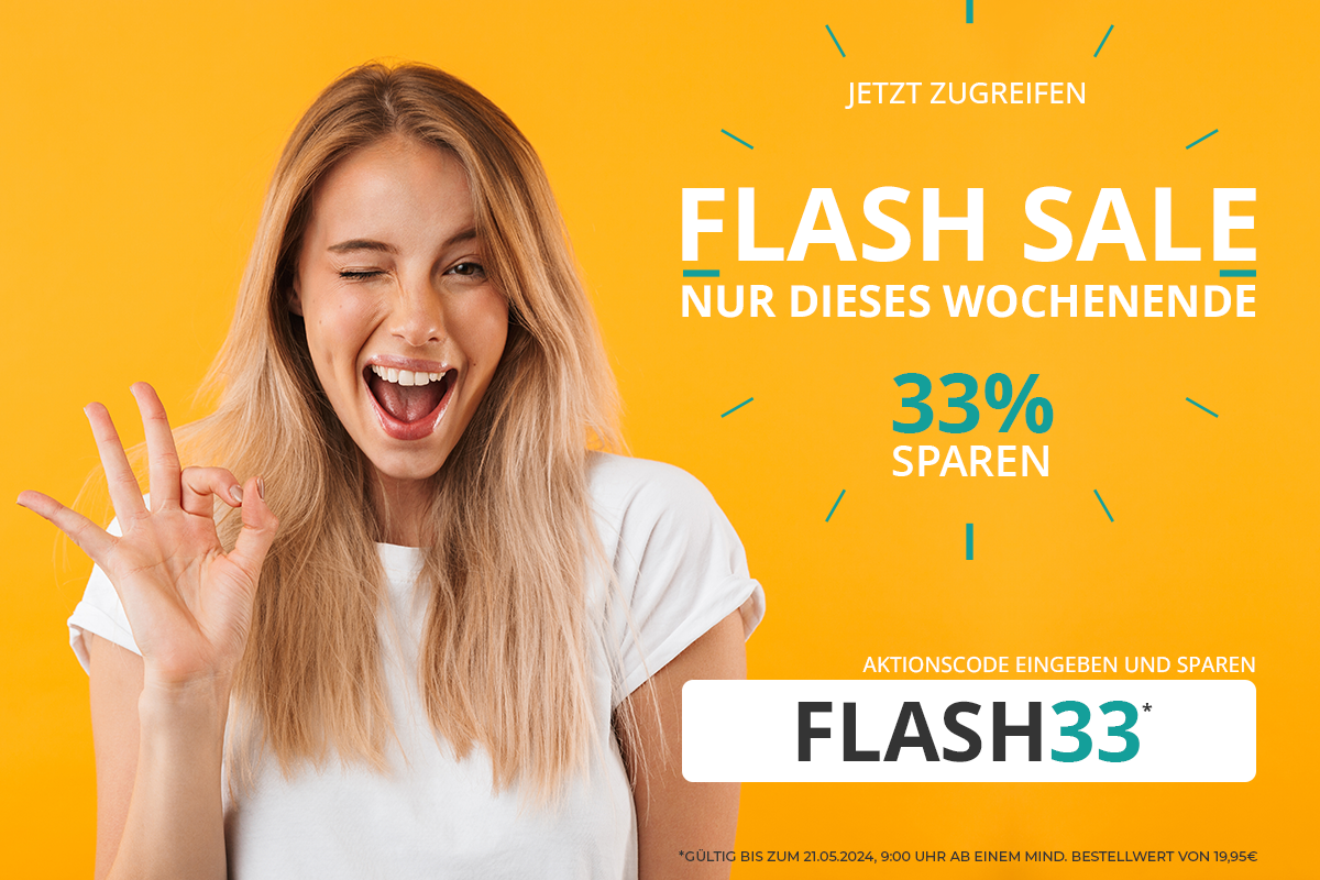 Flash Sale 33% Sparen mit FLASH33